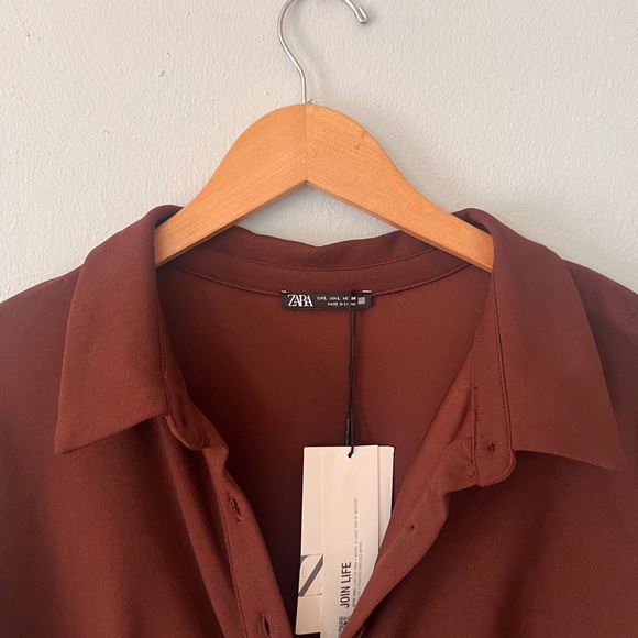 Brown mini long sleeve dress - Picture 3 of 4